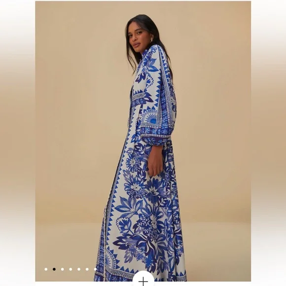 FARM Rio Off-White Flora Tapestry Lenzing™ Ecovero™ Euroflax™ Maxi Dress Size MF - Picture 2 of 4